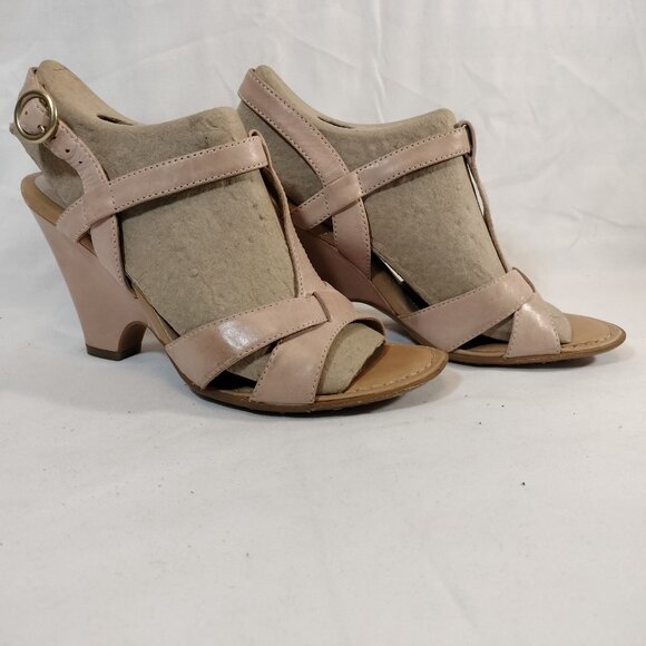 Born Crown Myndy Wedge Sandal; Pink/Blush Leather - Picture 3 of 9